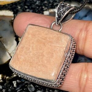 Peach Moonstone Pendant 1 1/2”